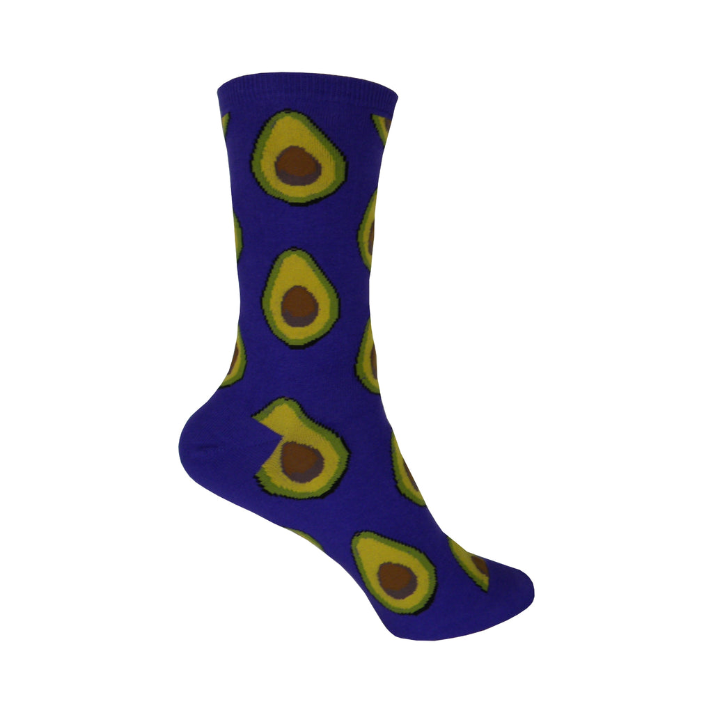 Avocado Crew Socks in Grape - Poppysocks