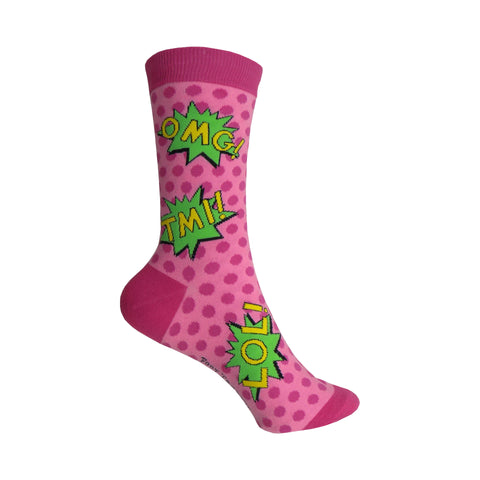 OMG! Crew Socks in Pink - Poppysocks