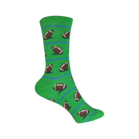 Football Crew Socks in Green - Poppysocks
