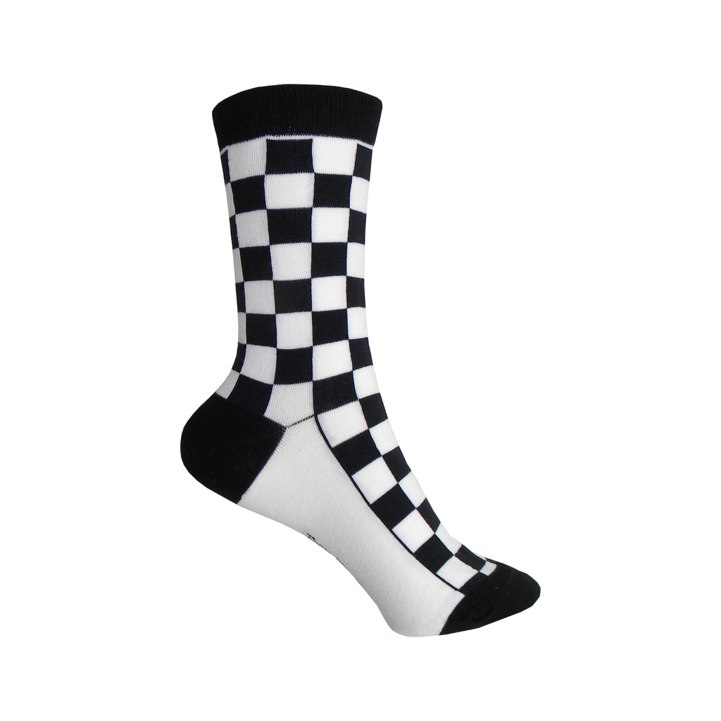 Pack of Four Individual Mismatched Crew Socks in Black, White, and Sha ...