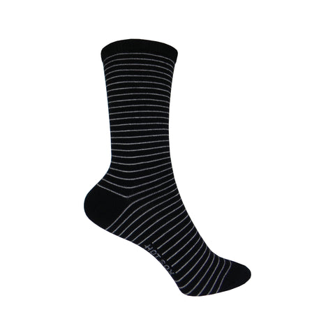 Three Pairs of Pin Dot Crew Socks in Black - Poppysocks