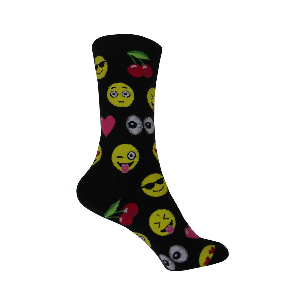 Emojis Crew Socks in Black - Poppysocks