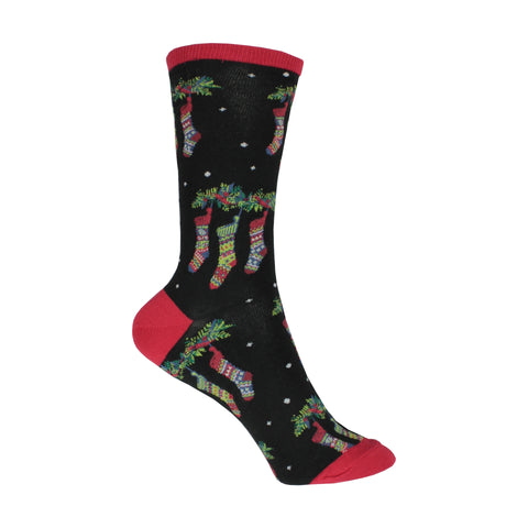 Stockings Crew Socks in Black - Poppysocks