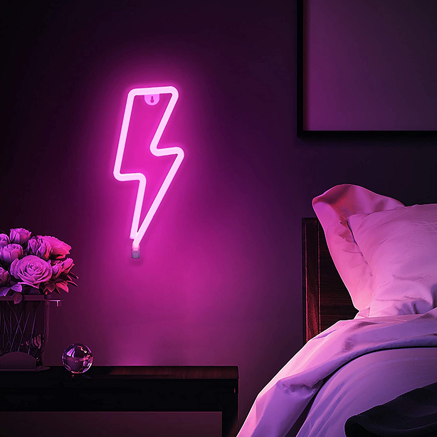 neon lightning bolt pink