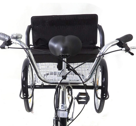 Tricycle 20 Pouces pour Adultes, Cadre en Acier à Haute teneur en Carbone, vélo à 3 Roues avec Panier pour Adultes et Personnes âgées