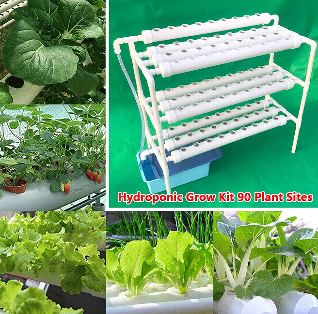 Kit de Culture Hydroponique pour Légumes Pipe Hydroponique en PVC - Kit de Culture Hydroponique 90 Sites 10 Tuyaux