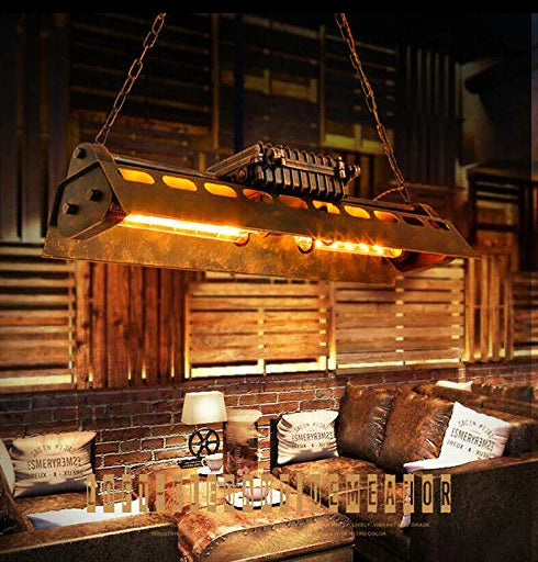 Plafonnier industriel en fer forgé - Style vintage - Pour salon, salle à manger, sous-étage, bar