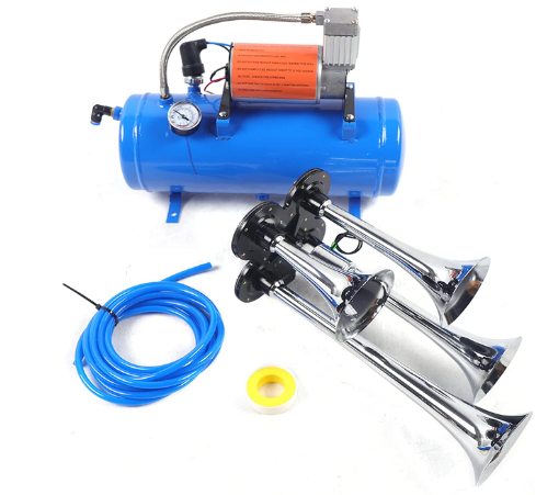 CNCEST Kit corne d'air 6 litres avec 150 PSI 12v 6L compresseur d'air Compressor 4 Trompe