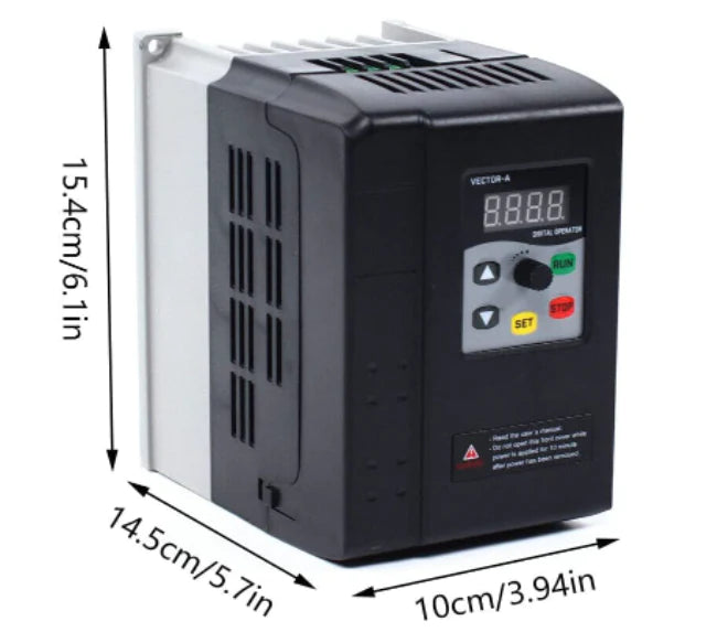 Convertisseur de fréquence 380 V AC 1,5 kW VFD Régulateur de vitesse 3 phases AC Onduleur Moteur à courant rotatif