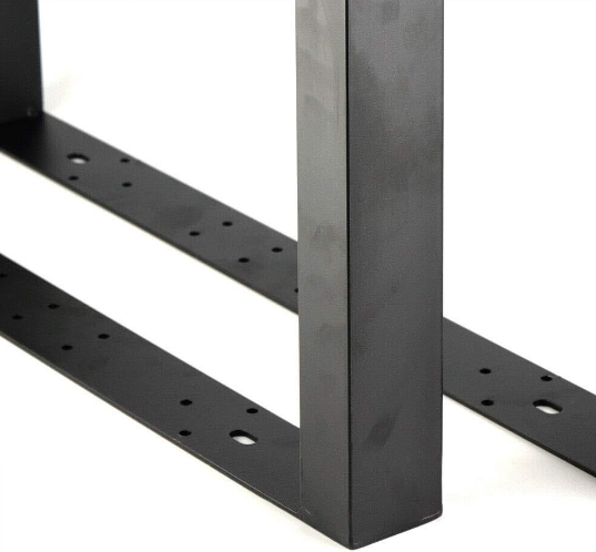 Lot de 2 pieds de table en acier en forme de U - Noir - 72 x 60 cm