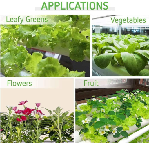 Kit de culture hydroponique - 54 trous - Tube en PVC hydroponique Système hydroponique 6 tubes - Système de culture hydroponique Système de plantes de jardin pour légumes à feuilles