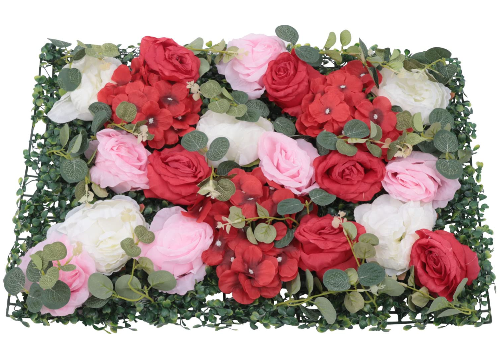 6 Pcs Fleur Mur Panneau Fleur Artificielle Mur Plantes Artificielles DIY Mariage Toile de Fond Décoration Murale pour Jardin Mariage Décor