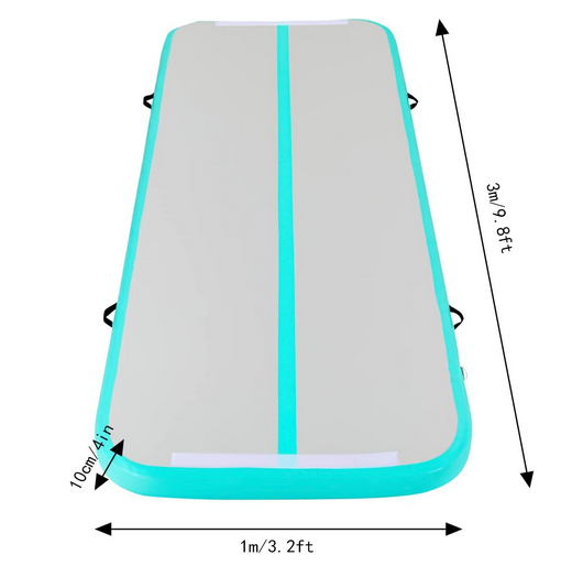 Tapis de Gymnastique Gonflable, Tapis de Fitness, Tapis Air Track, Tapis de Yoga, Tapis Tumbler, Tapis de Sport, avec Sac de Transport et Pompe à Air électrique, 1*3 M