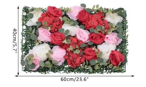 6 Pcs Fleur Mur Panneau Fleur Artificielle Mur Plantes Artificielles DIY Mariage Toile de Fond Décoration Murale pour Jardin Mariage Décor