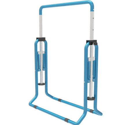 Barre de gymnastique pour enfants avec hauteur réglable et barre horizontale pliable pour enfants Bleu