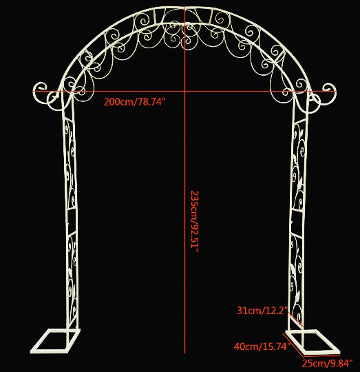 Arche de jardin en métal pour plantes grimpantes, roses, vignes, étagère de support