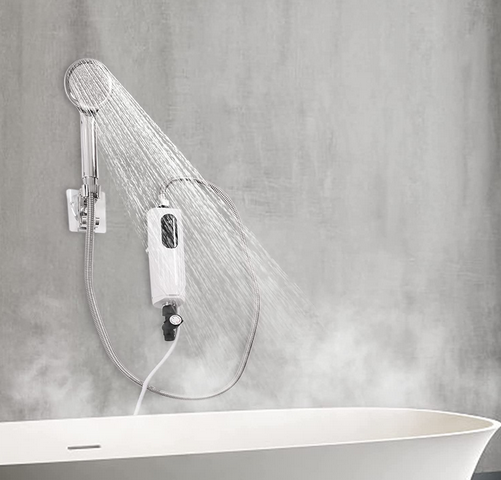 Chauffe-eau instantané électrique 3500 W avec affichage LED, mini chauffe-eau, blanc, sans réservoir, pour salle de bain et cuisine