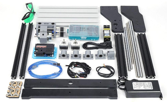 Machine à graver laser de bureau - 3 axes - Grbl Control - Cutter laser pour cuir et plastique - 2500 mW - Marquage d'image