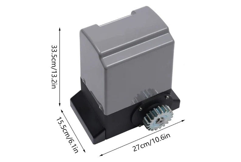 Moteur de portail coulissant - 550 W - Électrique - 1200 kg - Avec 2 télécommandes et 6 crémaillères