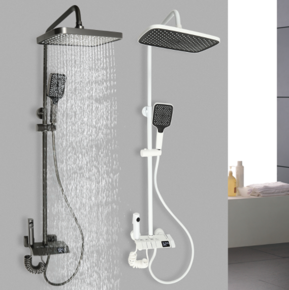 Système de douche Kit de douche gris avec écran d'affichage LED