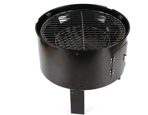 Barbecue fumoir multifonction 3 en 1, double couche, barbecue au charbon de bois avec thermomètre, barbecue d'extérieur