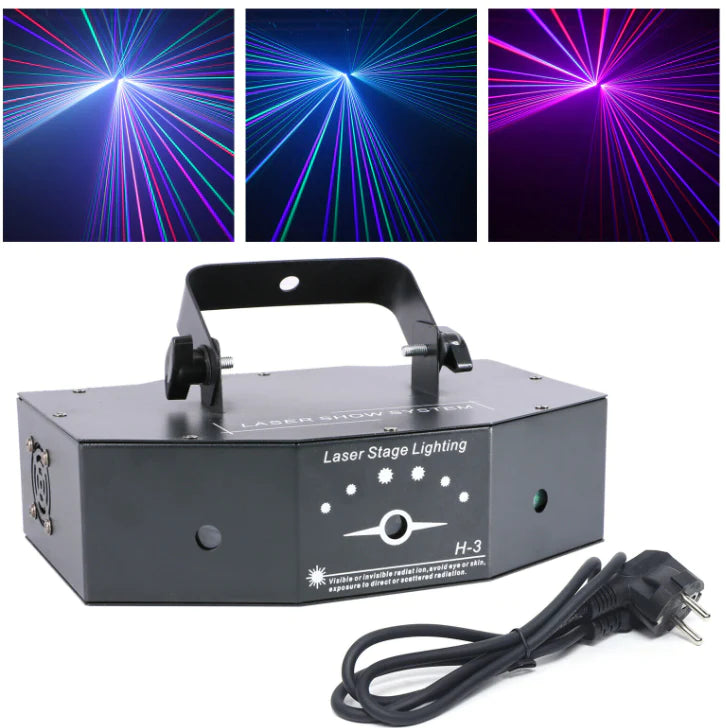 DMX 3 lentilles RGB couleur faisceau de balayage lampe disco 500MW lumière de projecteur DJ bar