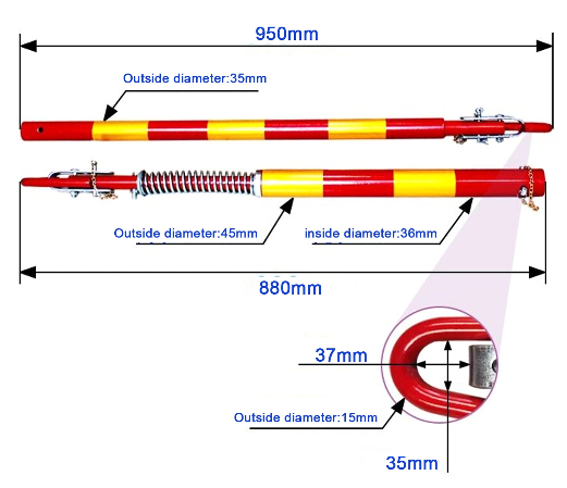 Barre de remorquage en acier 5000 kg pour voiture - Attelage de sécurité avec amortissement à ressort - 175 cm - Force de traction maximale : 5 T