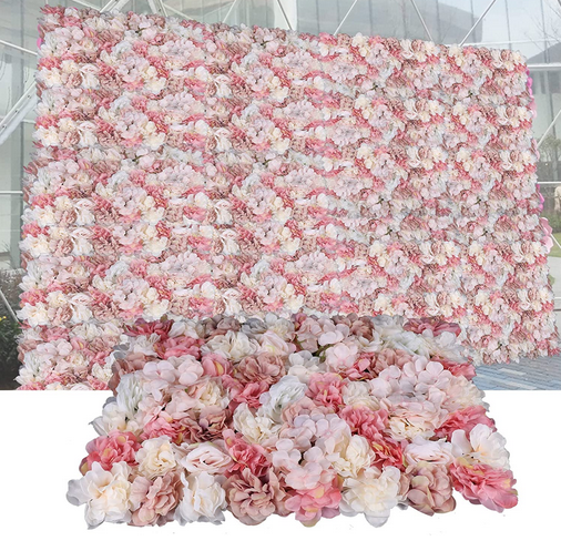 6 x Mur de fleurs artificielles, mur de roses en soie, fond pour mariage, fête, jardin DIY décoration