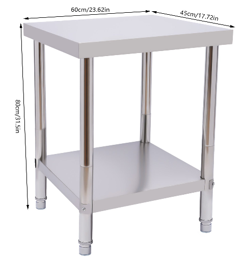 Table de préparation en acier inoxydable pour la préparation et le travail, table de travail commerciale Heavy Duty Food Prep avec étagère pour restaurant, maison et hôtel