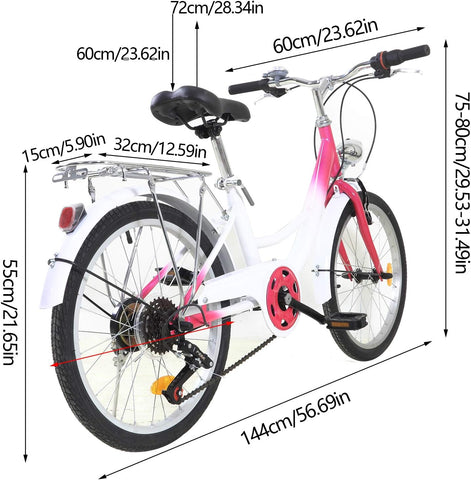 Vélo pour enfant 20 pouces 6 vitesses