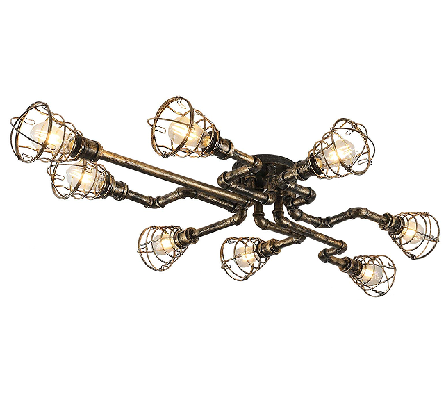8 lampes vintage en métal - Lustre à suspension pour la nourriture, le salon, le restaurant, le café