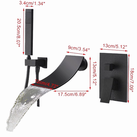 Robinet cascade à 3 trous pour baignoire