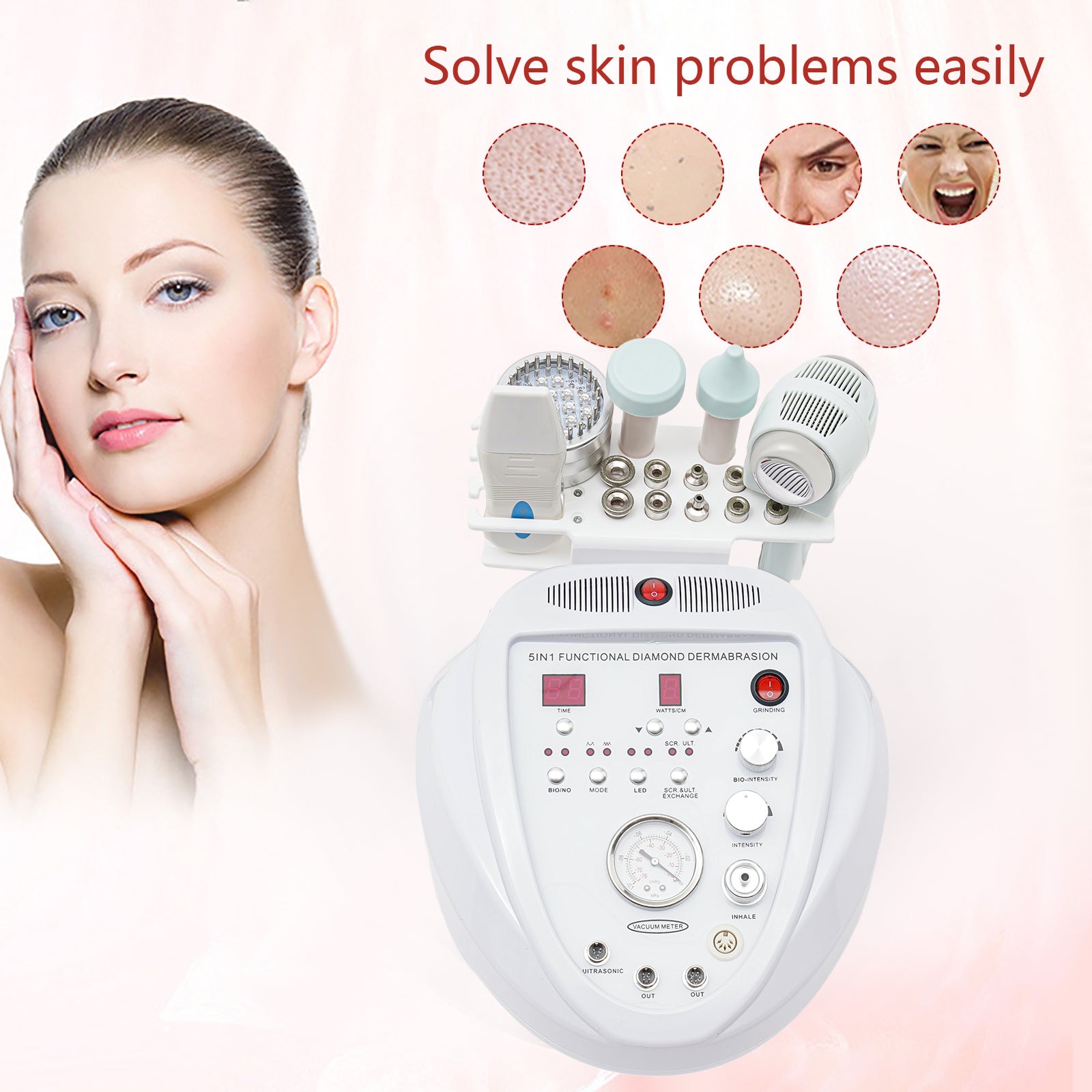 Facial Beauty Instrument 5 en 1 Diamond Dermabrasions