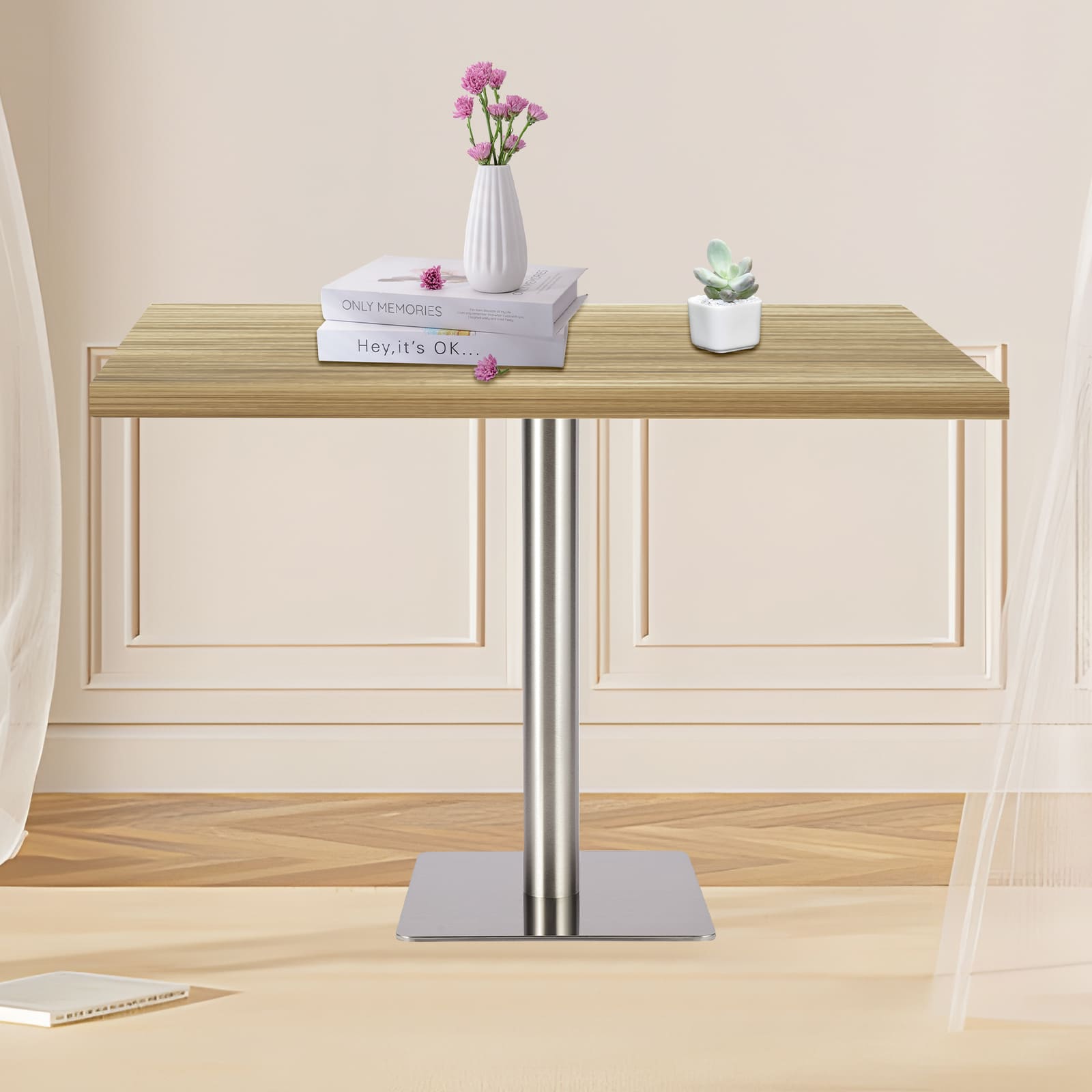 Pieds de table carrés en acier inoxydable 72 cm