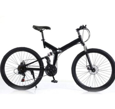 VTT 26 pouces - Vélo pliable en acier au carbone - 21 vitesses - Freins à disque - Pour adolescent - Pour adulte - Portable