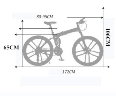 VTT 26 pouces - Vélo pliable en acier au carbone - 21 vitesses - Freins à disque - Pour adolescent - Pour adulte - Portable