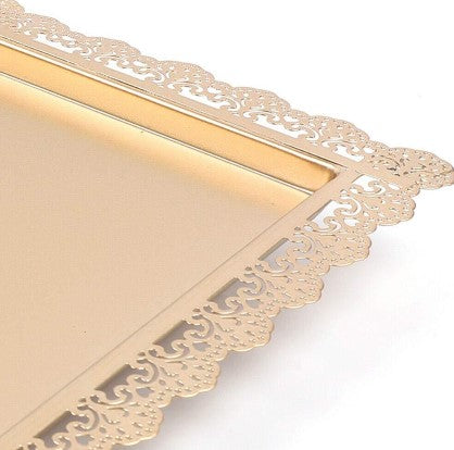 Lot de 6 plateaux pour gâteau de mariage - Surface lisse - Cristal - Métal doré - Pour mariage, fête d'amitié, fête d'anniversaire