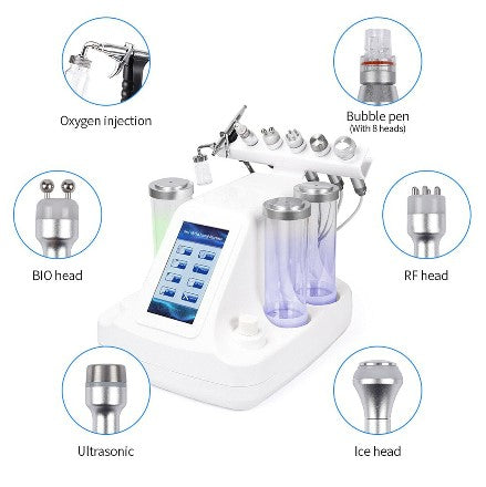 Appareil de dermabrasion 6 en 1 - Nettoyage en profondeur - Bio RF - Dermabrasion - Hydratant - Visage