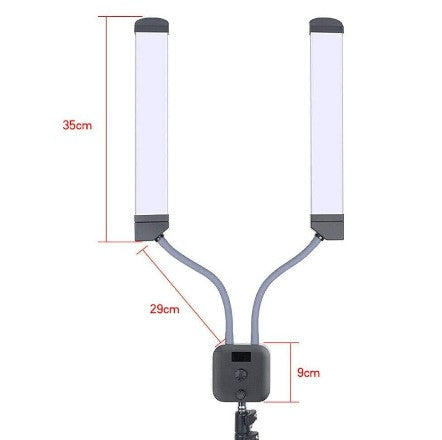 Lampe LED pour cils et maquillage - Avec support de téléphone portable et trépied télescopique