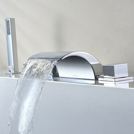 Kit de douche à 5 trous avec robinet cascade contemporain