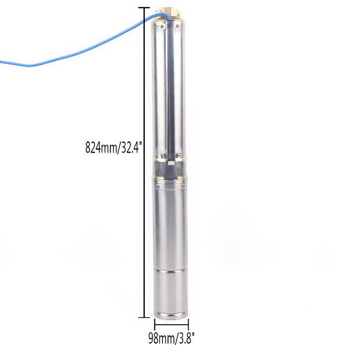 5000L / h pompe de puits profond pompe submersible en acier inoxydable pompe de puits 58m approvisionnement en eau 550W