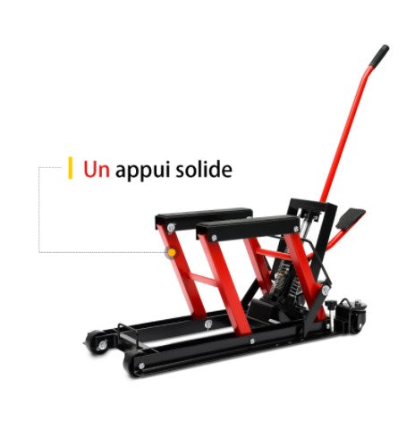 Leviers hydrauliques pour moto, plate-forme, réparation de moto, cadre 680 kg, support de montage (rouge)  - Charge maximale : 680 kg