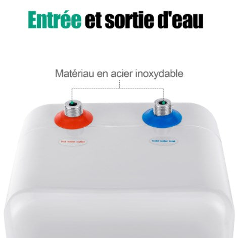 8 l - Appareil électrique compact - Prêt à l'emploi - Pour sous-évier - Eau séparée - Thermostop - Anti-goutte - Prêt à être branché