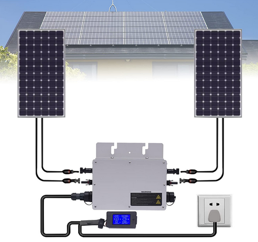 Onduleur solaire Micro Grid Tie 600 W IP65 étanche Micro onduleur Identification automatique DC vers AC pour panneau solaire avec écran LCD