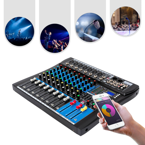 Live Mixer Micfuns Professional 8 Channel Stereo