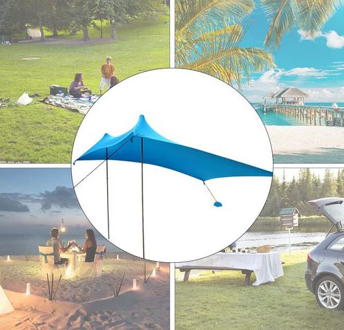 Tente de plage - Protection solaire UPF50+ - Protection UV - Imperméable - Pour le camping, la pêche, le jardin ou les pique-niques