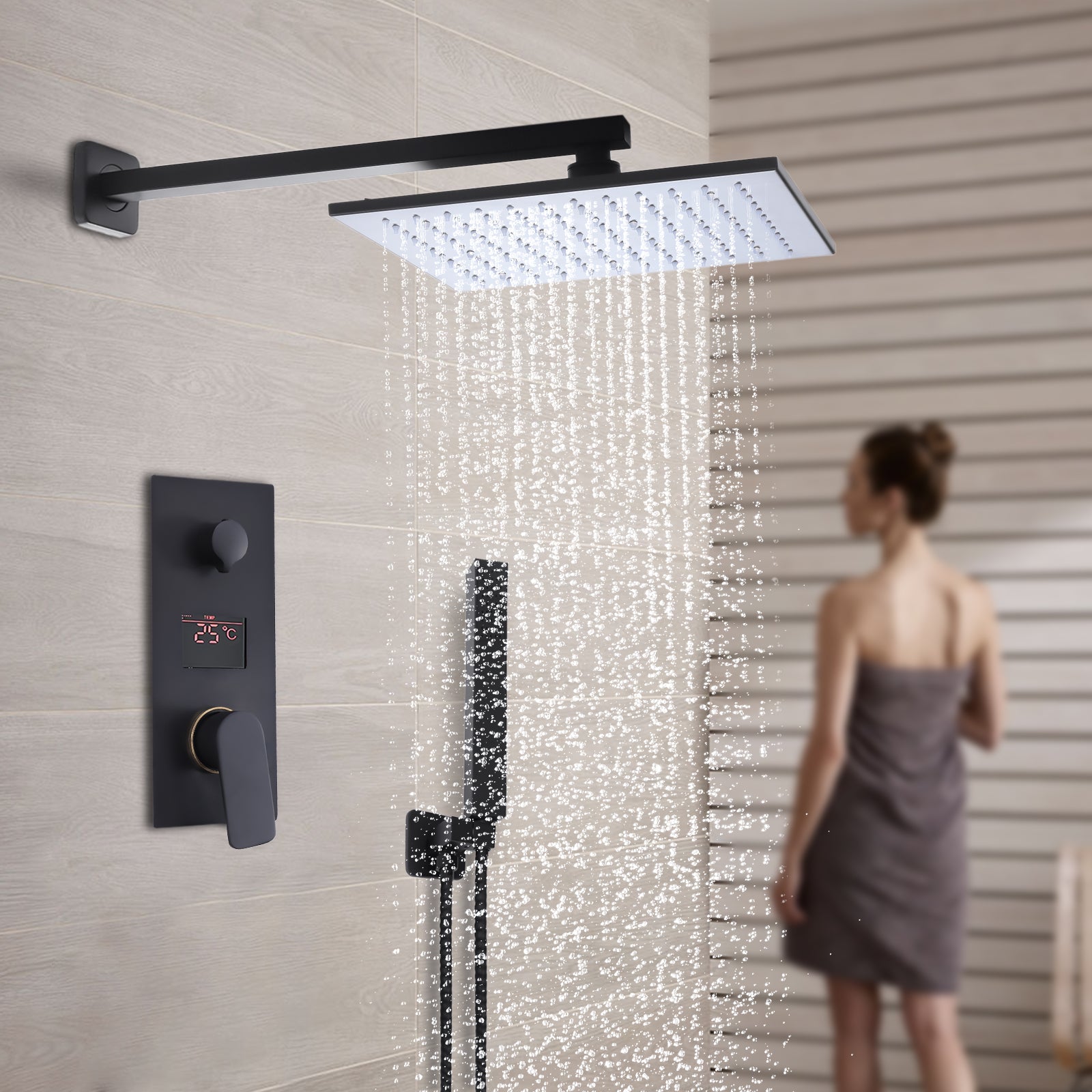 Système de douche LED avec écran numérique Ensemble de douche