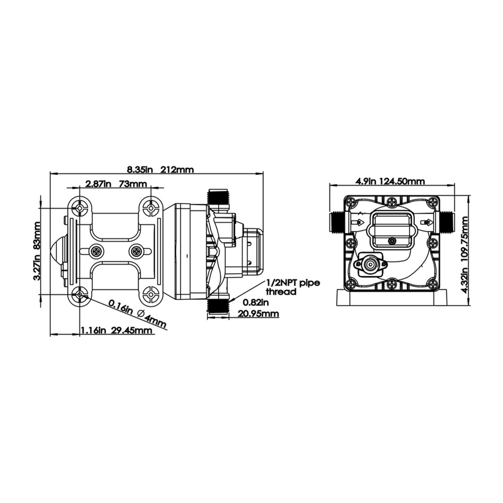 Pompe à membrane auto-amorçante