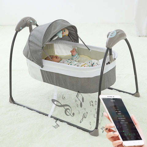 Lit électrique pour bébé avec télécommande - Gris