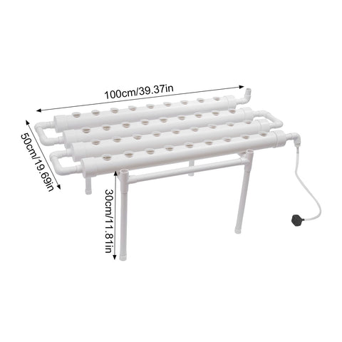 4 tubes 36 emplacements Système de culture hydroponique PVC